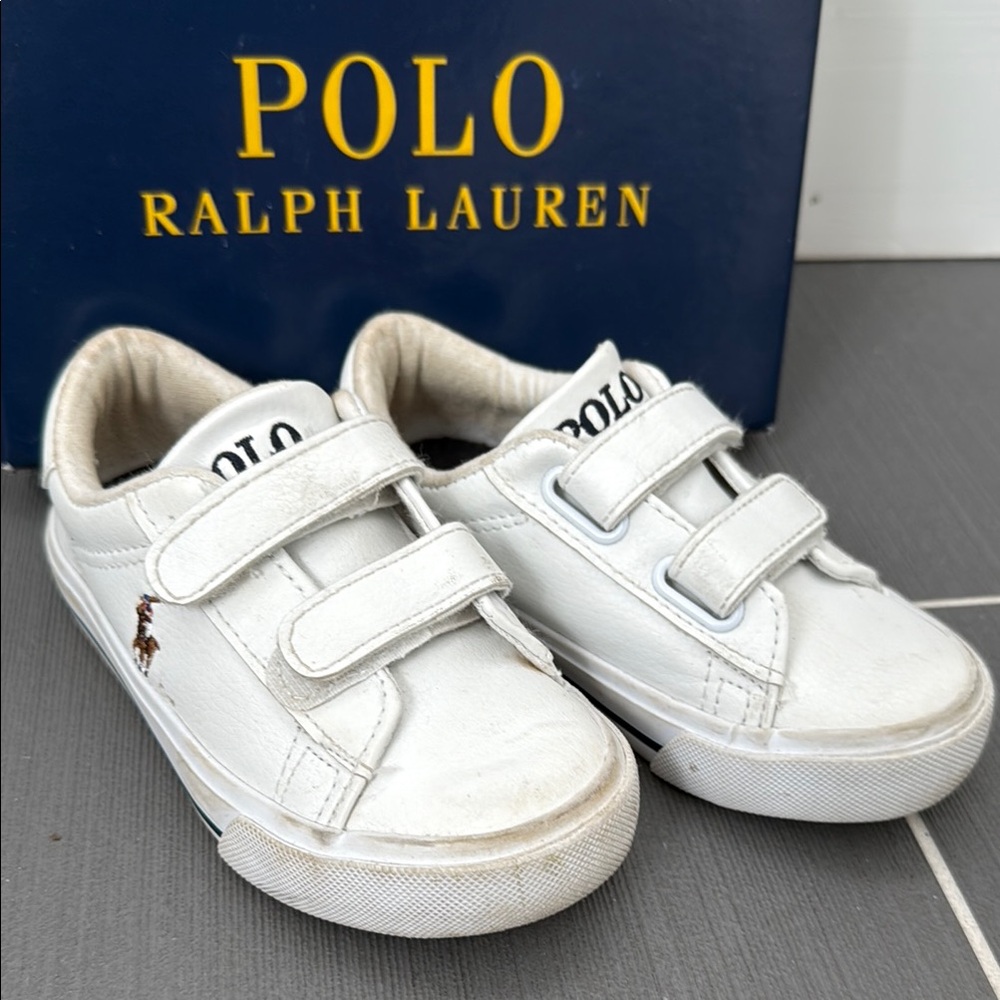 Polo by Ralph Lauren Kids White Sneakers, size 7.5, Eastern II EZ